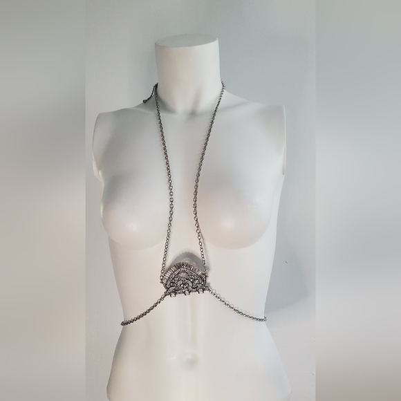 Body Belly Chain / Waist double layer Chain- charm w/rhinestones Jewelry - Picture 6 of 10